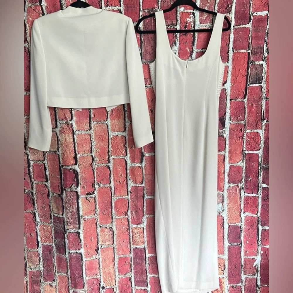 Daymor Couture Cream Dress and Jacket Set - Size 6